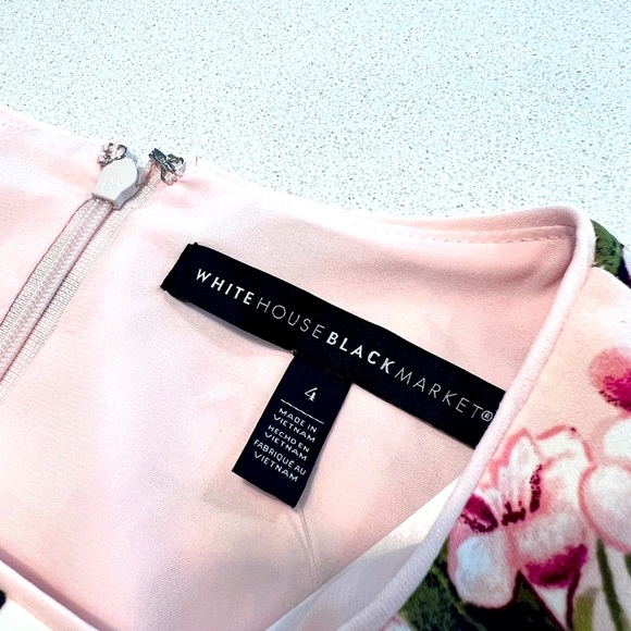 White House Black Market Pink Floral Dress, Size 4. NWT - Picture 9 of 10